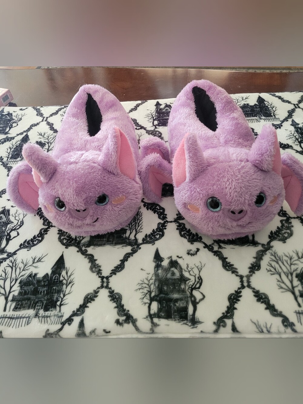 Faux Fur Bat Slippers